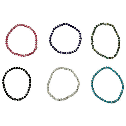 Silver Plated Stretch Bracelet with Gemstones - image 4