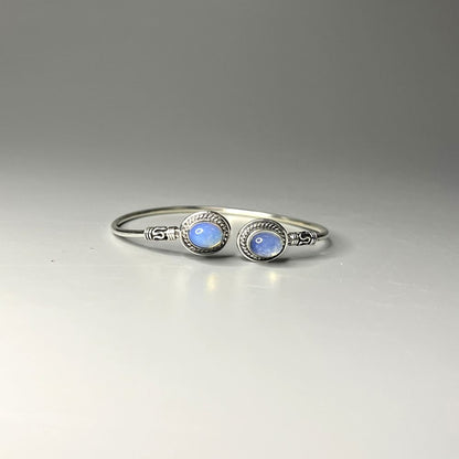 Silver-Plated Adjustable Boho Oval Cuff Bangle - image 8