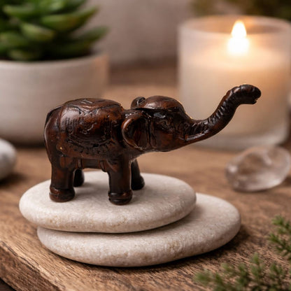 Wooden Elephant Figurine, Assorted Design, 3-4cm