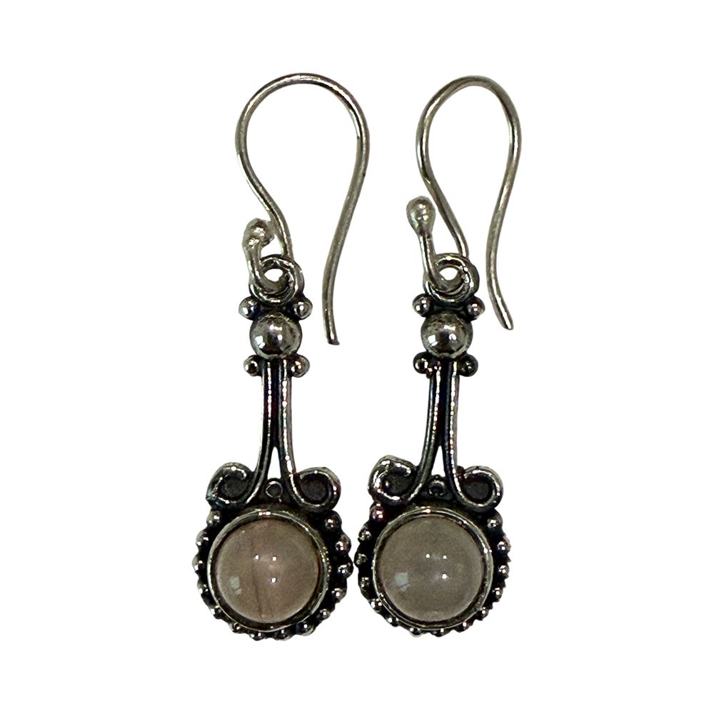 Silver-Plated Hanging Earwire Earrings (#03), 3x1cm