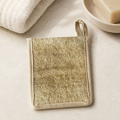 Natural Loofah Rectangular Pouch Mitt, 14x10cm