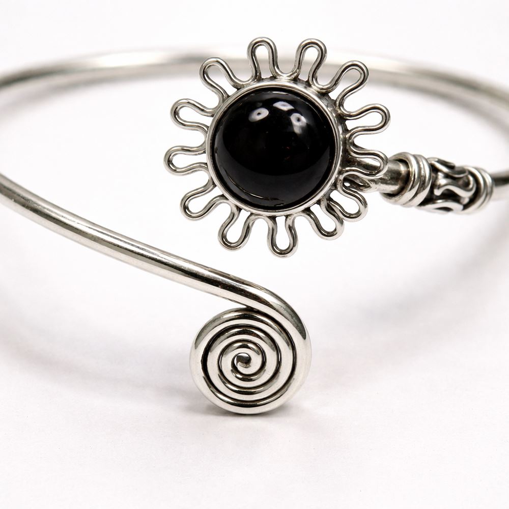 Silver Plated Adjustable Daisy Spiral Cuff Bangle - image 9