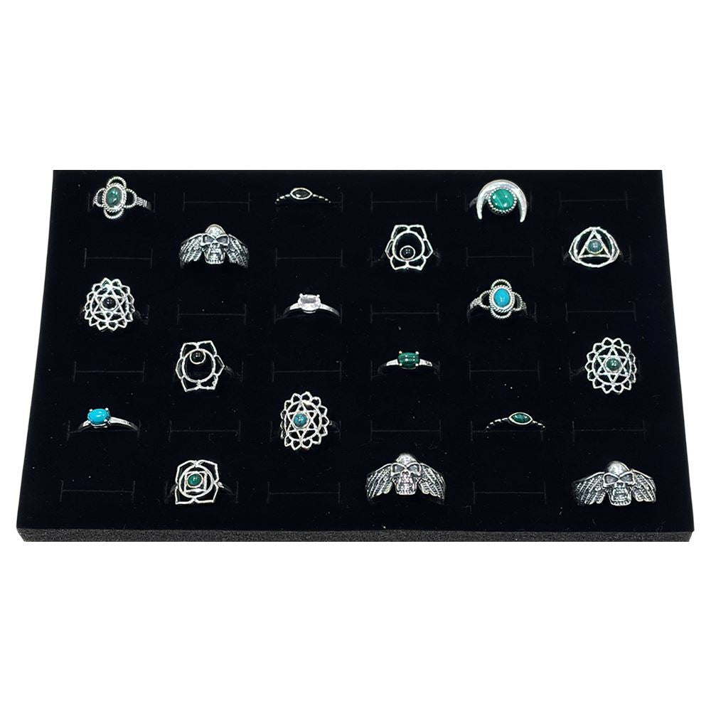 18 Silver-Plated Rings, Foam Display Tray