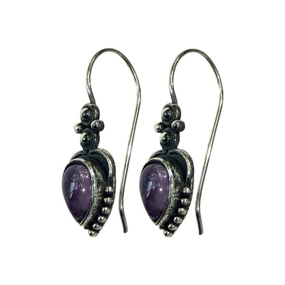 Silver-Plated Hanging Earwire Earrings (#05), 2x1cm