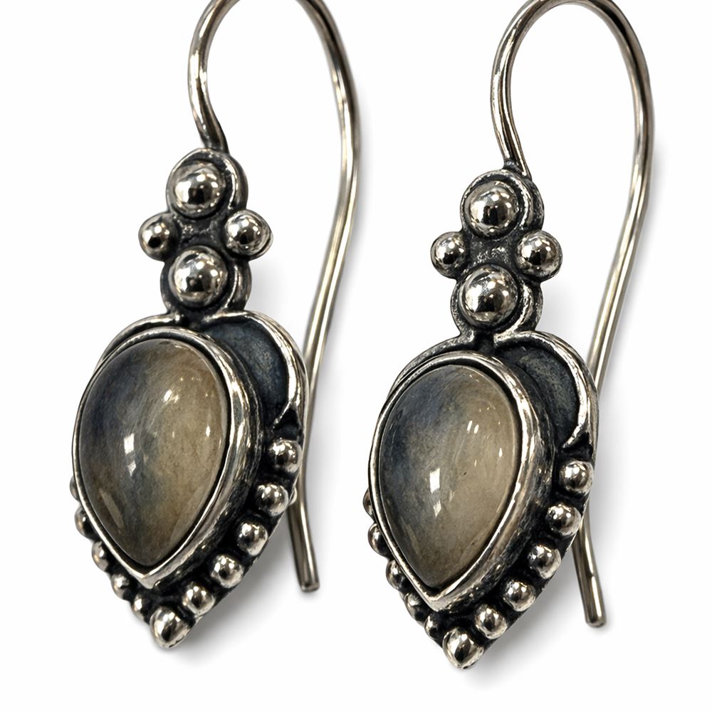 Silver-Plated Hanging Earwire Earrings (#05), 2x1cm