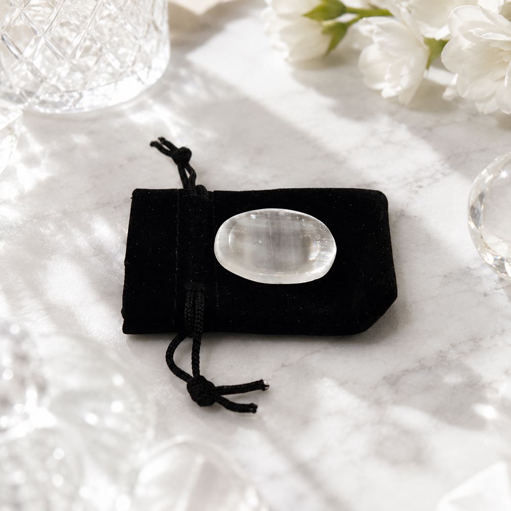 Worry Thumb Stone, Clear Quartz