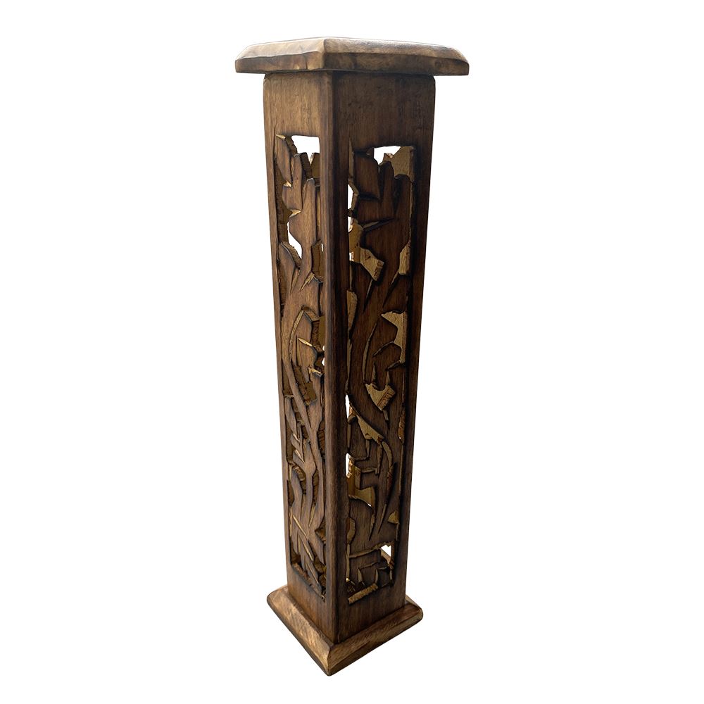 Mango Wood Incense Holder, 30x7x7cm, Tower Style