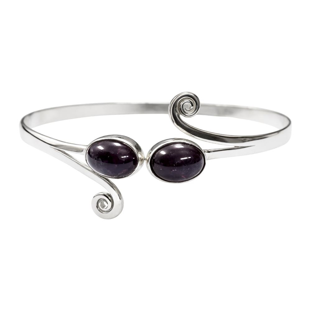 Silver-Plated Adjustable Oval Spiral Cuff Bangle - image 13