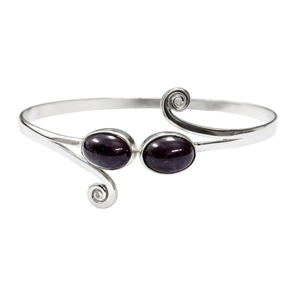 Silver-Plated Adjustable Oval Spiral Cuff Bangle - image 13