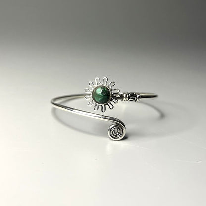 Silver Plated Adjustable Daisy Spiral Cuff Bangle - image 3