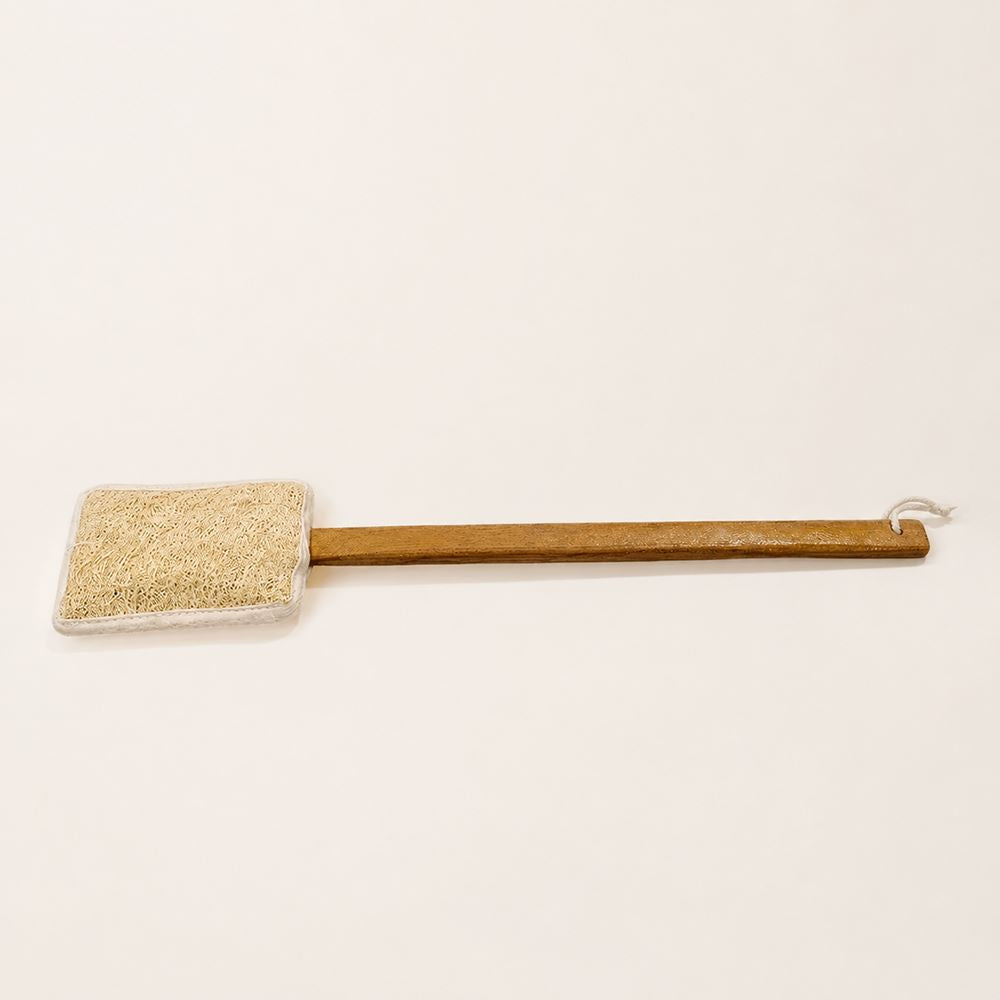 Natural Loofah with Wooden Handle, Medium, 41x8cm