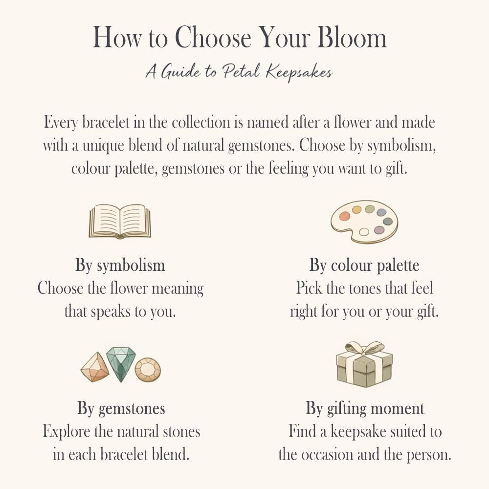 Petal Keepsakes Gemstone Bracelet, Delphinium