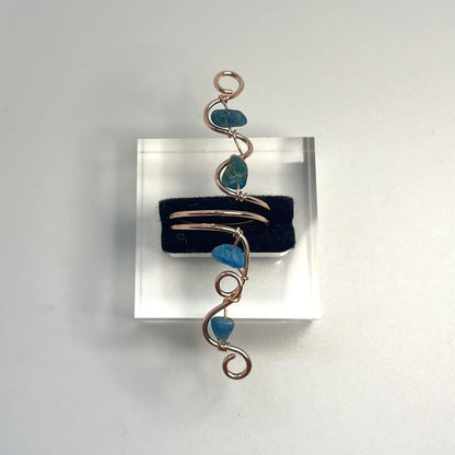 Wire-Wrapped Gemstone Chips Ring, Assorted