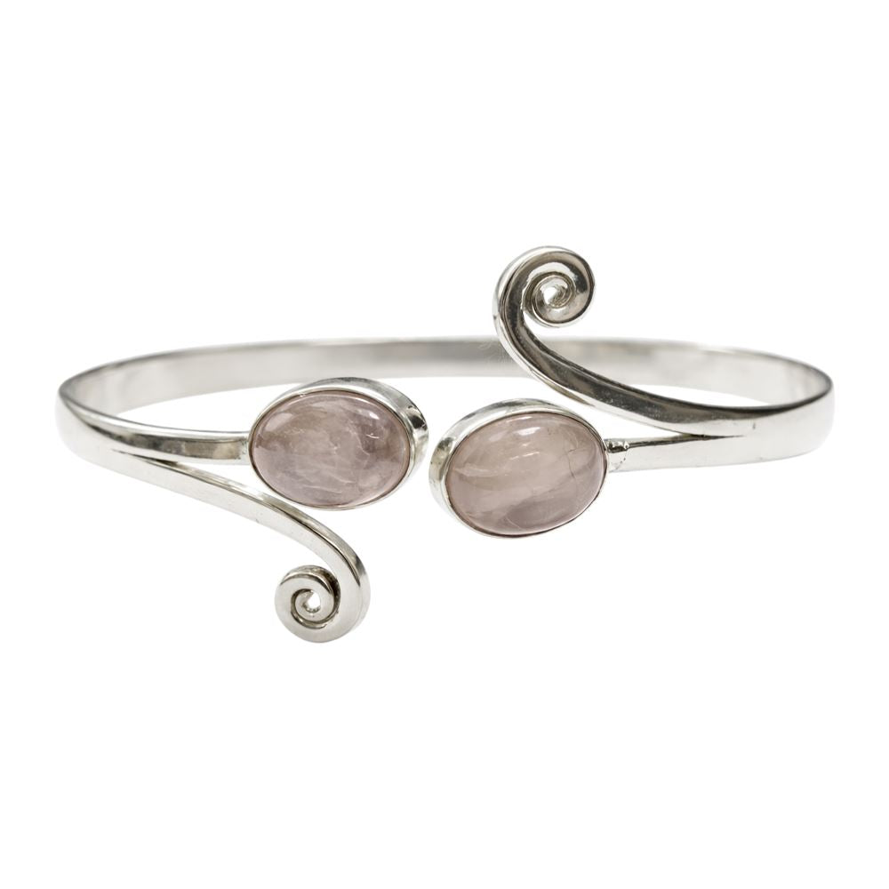 Silver-Plated Adjustable Oval Spiral Cuff Bangle - image 9