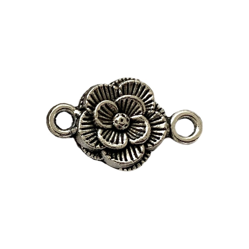 Silver-Plated Charm, Flower, Approx. 1.5x1cm, Single