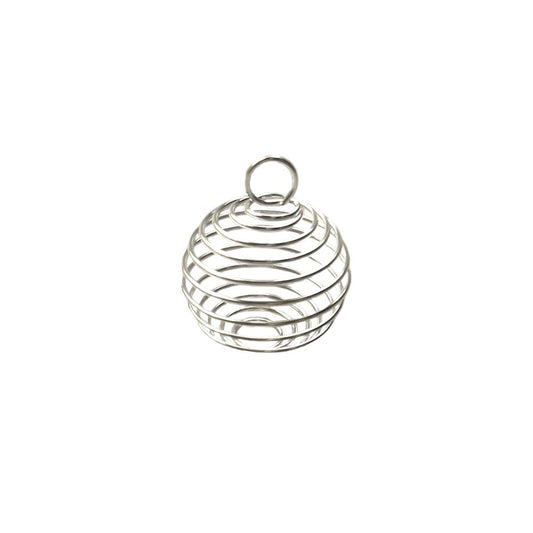 Metal Spiral Cage Pendant, 2cm, Pack of 20