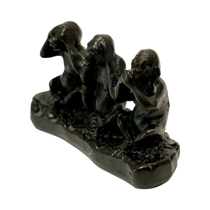 Wooden Three Wise Monkeys Figurine, 5cm