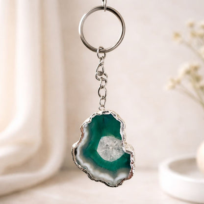 Agate Slice Keychain