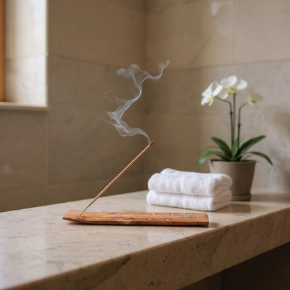 Wooden Incense Holder with Assorted Golden Designs, 25cm