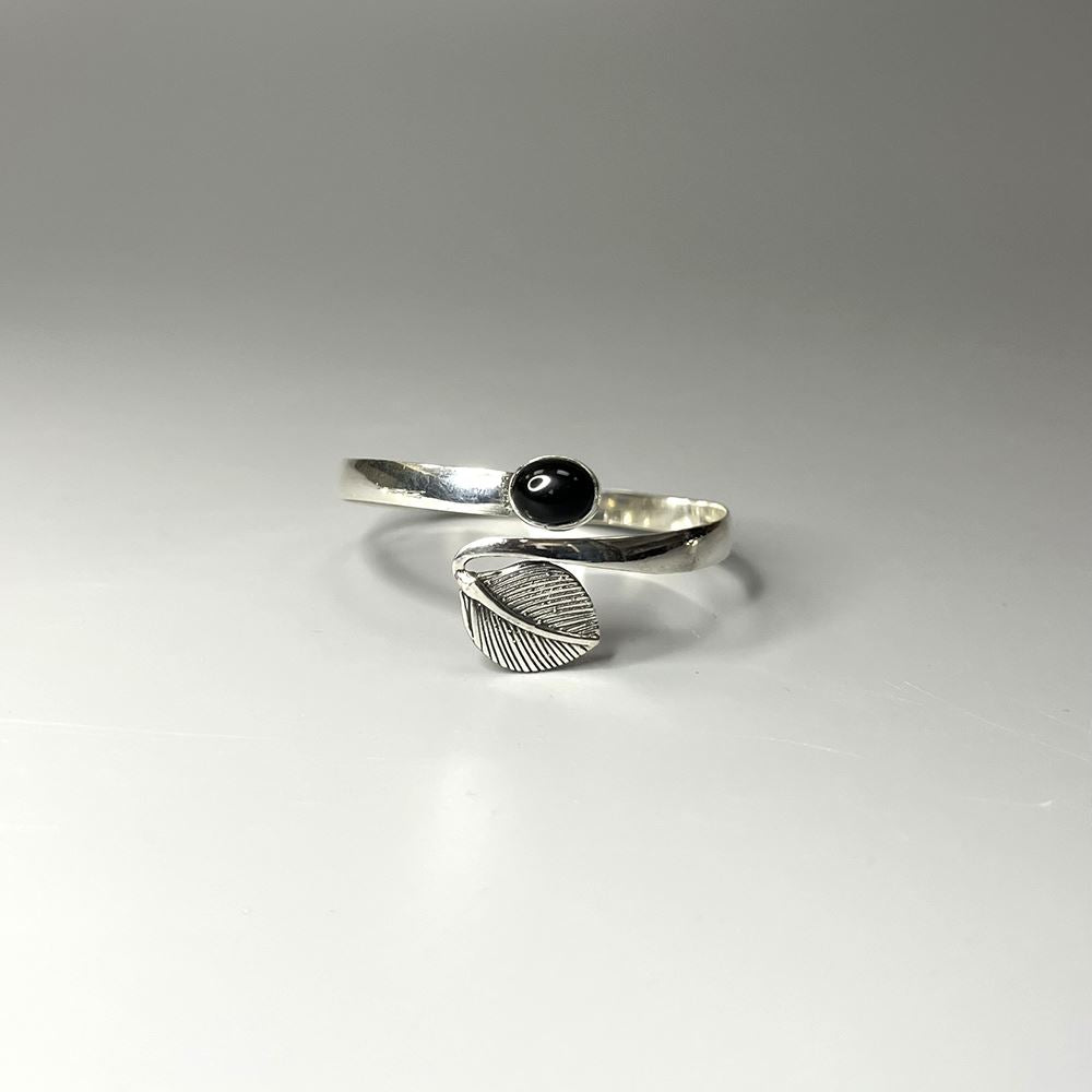 Silver-Plated Adjustable Leaf Cuff Bangle - image 11