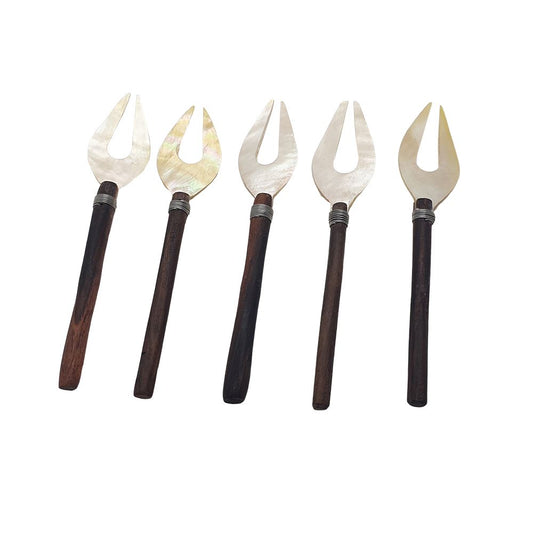 Capiz & Sono Wood Fruit Fork, 14cm, Set of 5