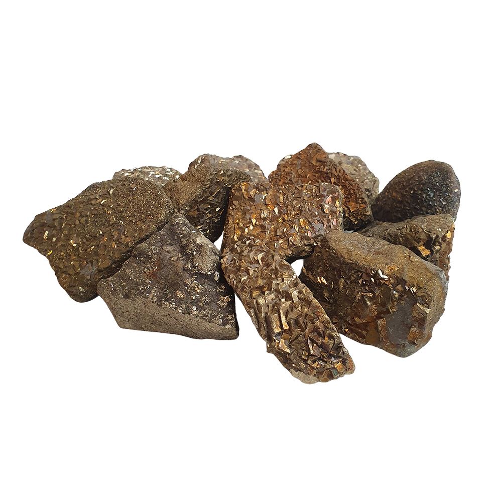 Raw Rough Cut Crystals, 100-150g, Pack of 12, Pyrite