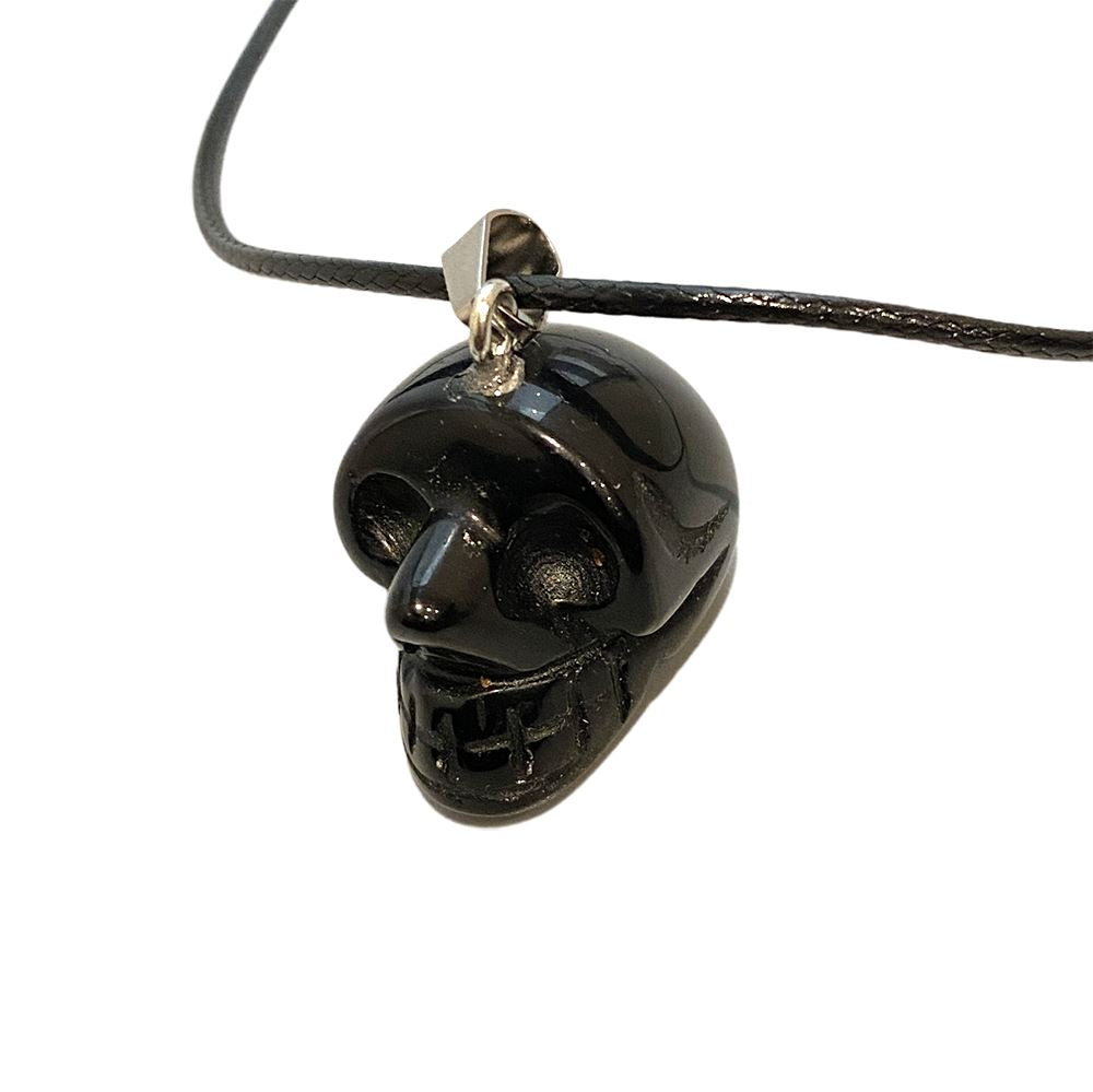 Crystal Skull Head Pendant with Black Cord - image 6