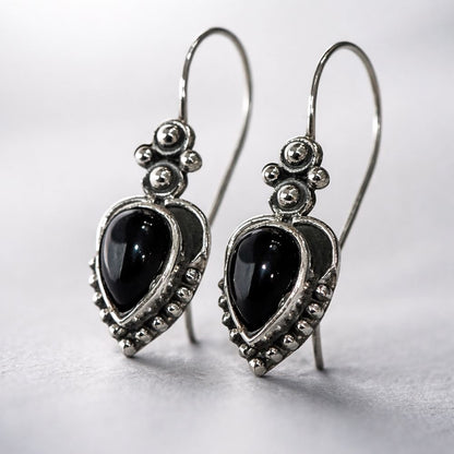 Silver-Plated Hanging Earwire Earrings (#05), 2x1cm