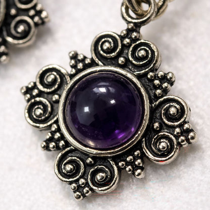 Silver-Plated Hanging Earwire Earrings (#04), 1x1cm