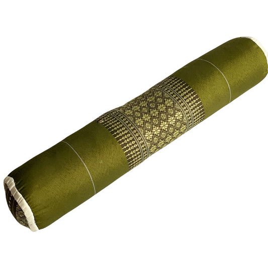 Thai Kapok Neck Cushion, Small Sausage, Green
