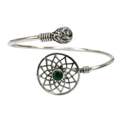 Silver-Plated Adjustable Dreamcatcher Cuff Bangle - image 7