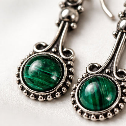 Silver-Plated Hanging Earwire Earrings (#03), 3x1cm