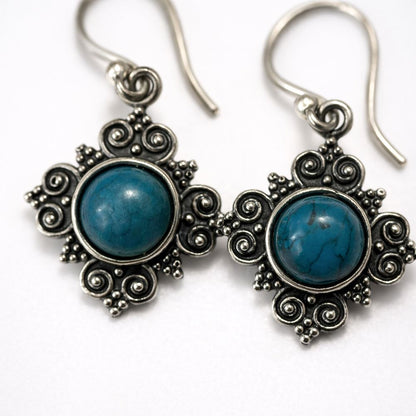 Silver-Plated Hanging Earwire Earrings (#04), 1x1cm