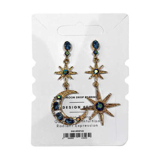 Star & Moon Drop Earrings