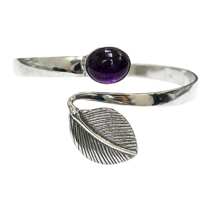 Silver-Plated Adjustable Leaf Cuff Bangle - Wholesale UK - Global 1st