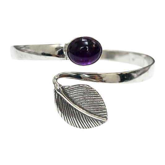 Silver-Plated Adjustable Leaf Cuff Bangle - Wholesale UK - Global 1st