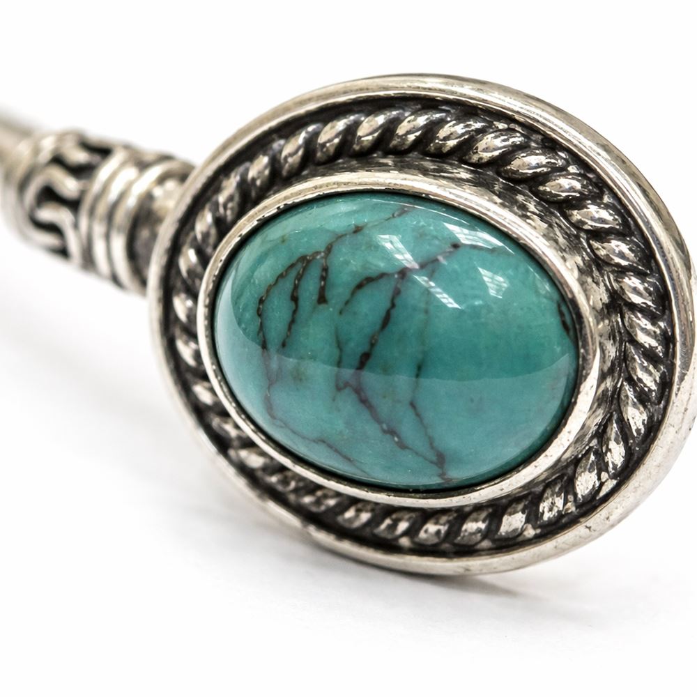 Silver-Plated Adjustable Boho Oval Cuff Bangle - image 13