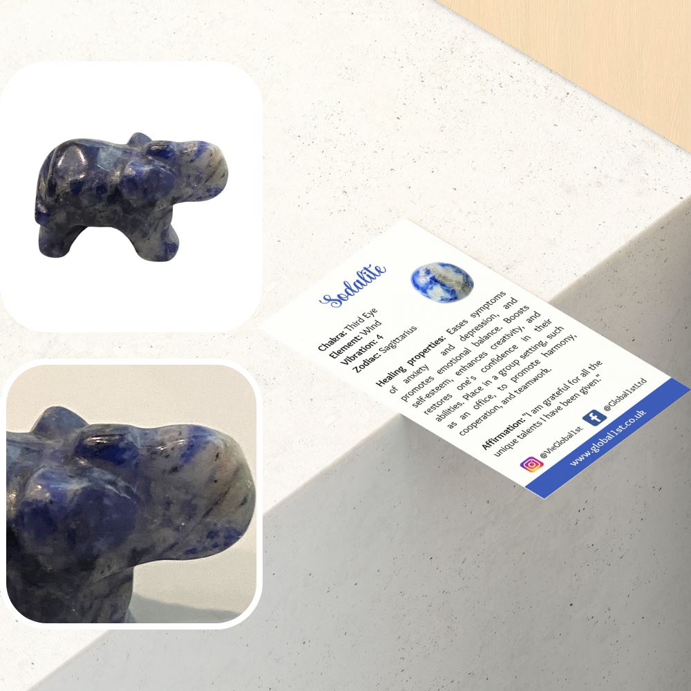 Gemstone Elephant, 2.5x1.5x1cm