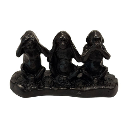 Wooden Three Wise Monkeys Figurine, 5cm