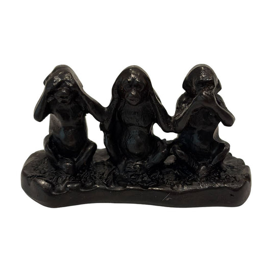 Wooden Three Wise Monkeys Figurine, 5cm