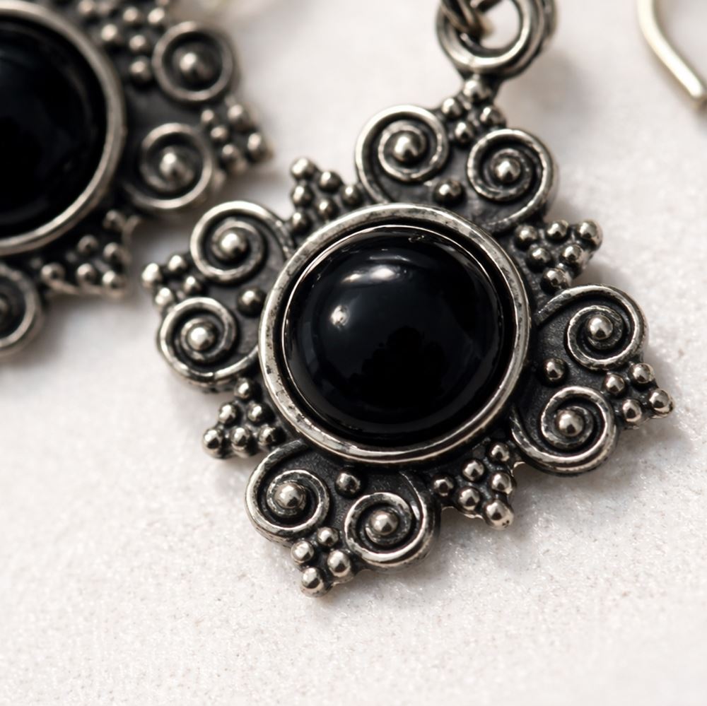 Silver-Plated Hanging Earwire Earrings (#04), 1x1cm