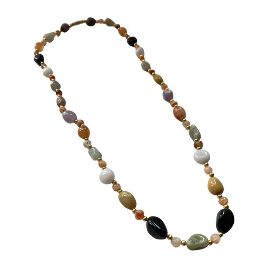 Mixed Gemstone Tumbled Necklace