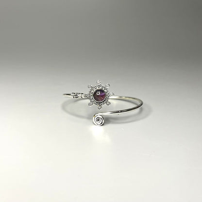 Silver Plated Adjustable Sunburst Spiral Cuff Bangle - image 16