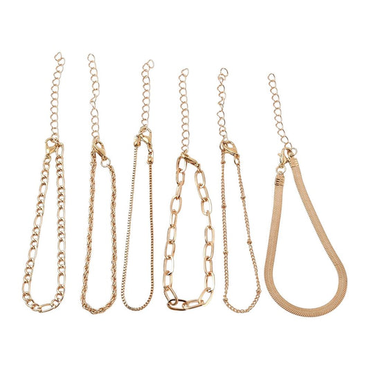 Gold-Plated Chain Bracelet Collection, 6 Styles