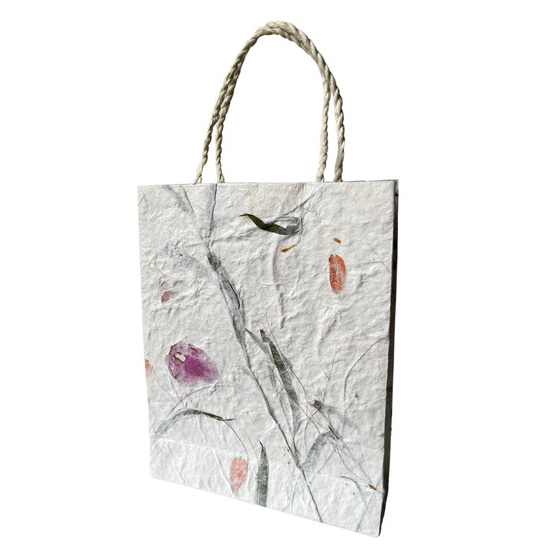 Mulberry Paper Gift Bag, Flowered, 15x19x5.5cm, Single
