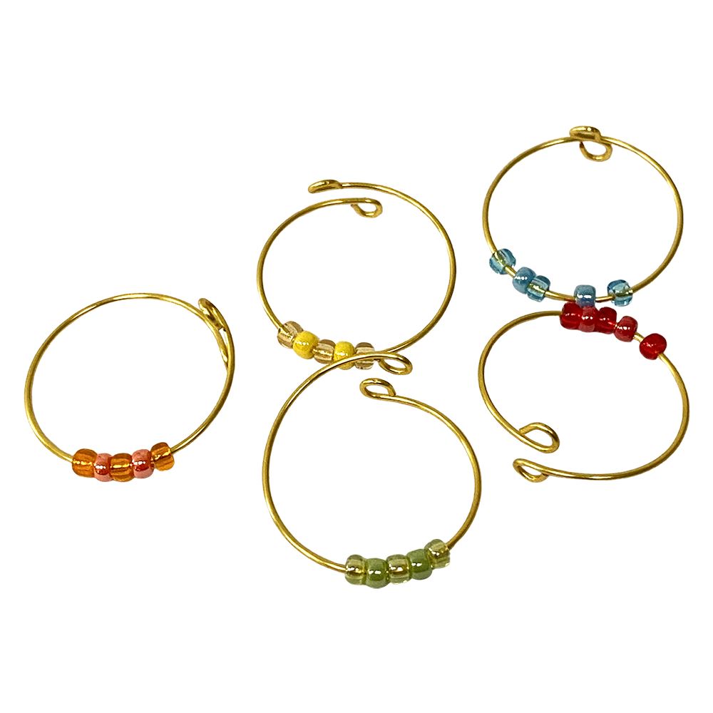 Fidget Ring, Adjustable, Assorted Colour, Pack of 5