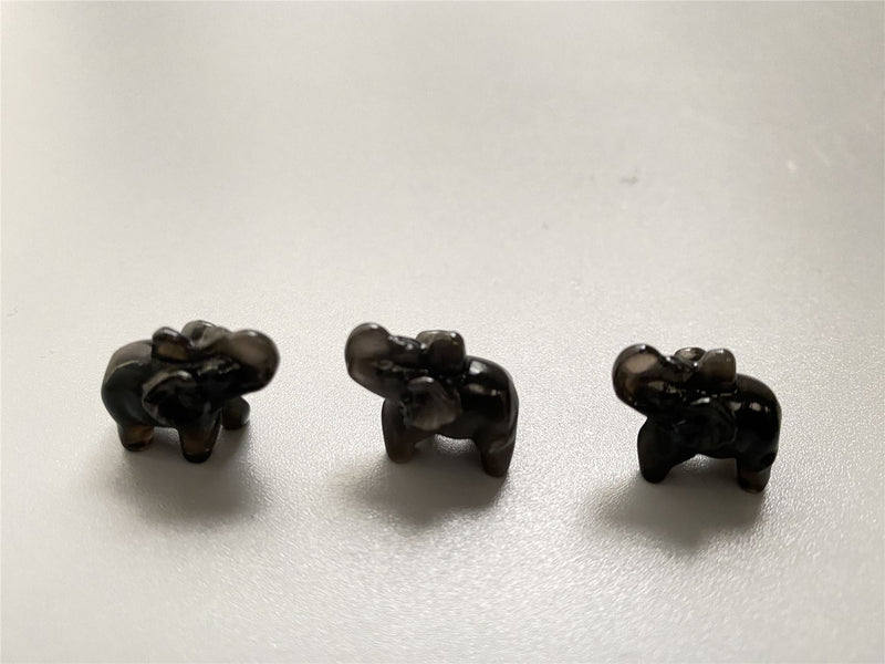 Black Obsidian Mini Elephant, 1.5x1cm