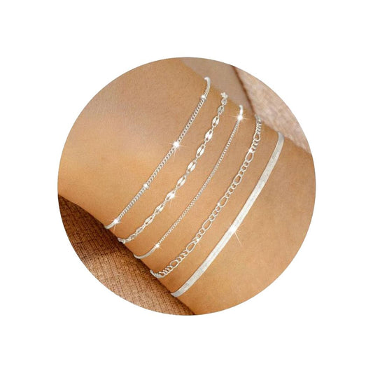 Platinum-Tone Chain Bracelet Collection, 5 Styles, Sleek Design