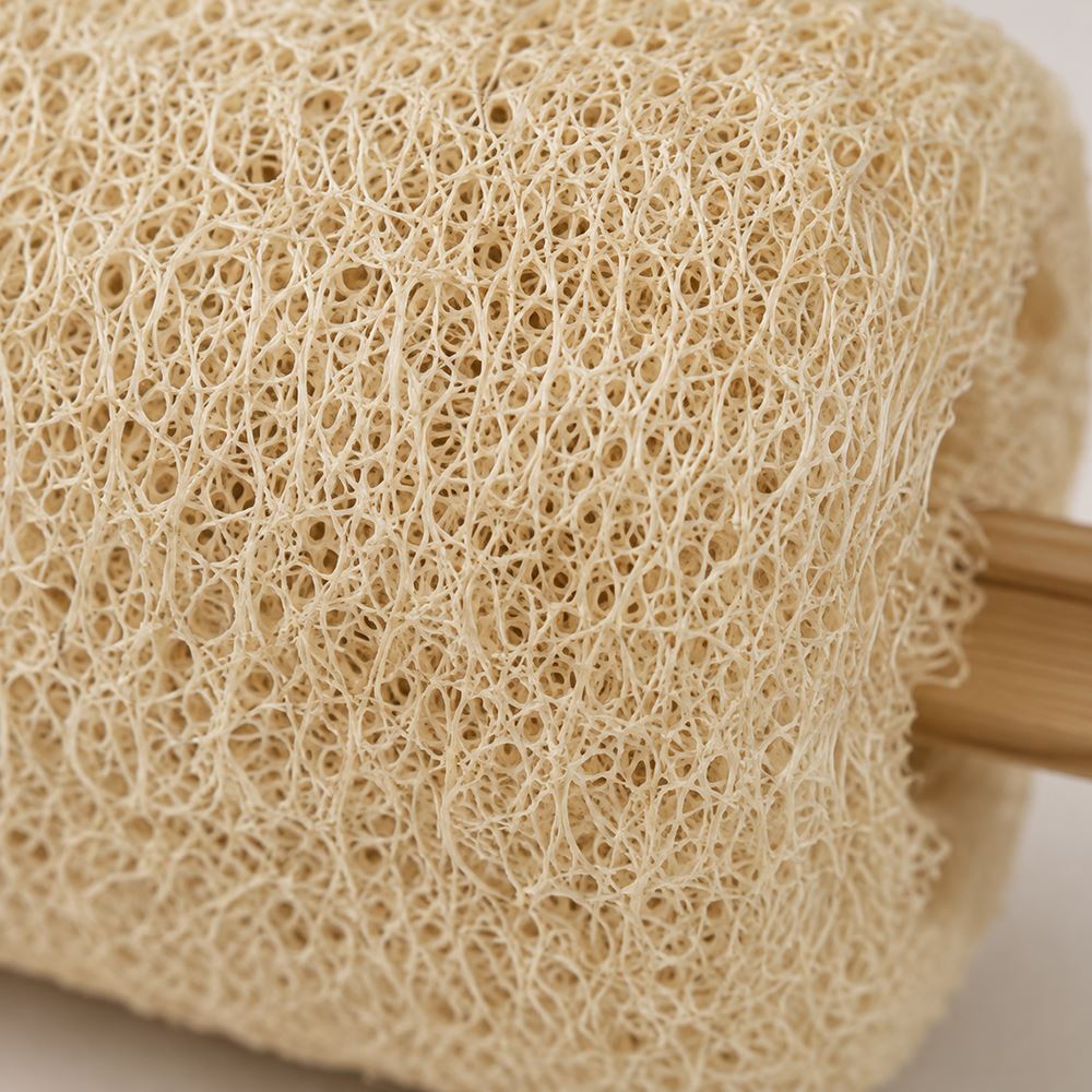 Natural Loofah with Wooden Handle, Large, 44.5x9cm