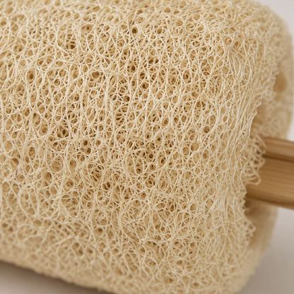 Natural Loofah with Wooden Handle, Large, 44.5x9cm